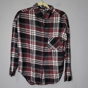 Brandy Melville Plaid COASTAL COWGIRL WESTERN COTTON Button Down Shirt